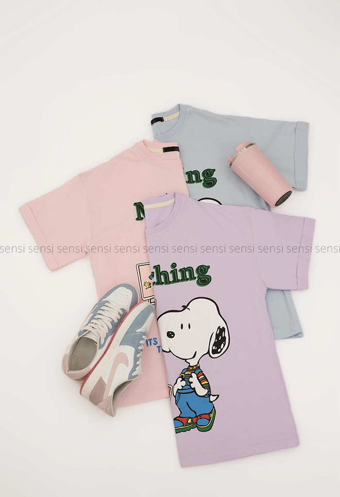 تیشرت باکسی اسنوپی چاپی کد1005434